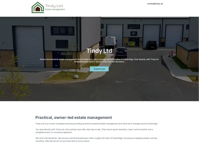 Tindy Website - Warehouse Management Site Tindy Website - Warehouse Management Site - created by JL Web Design